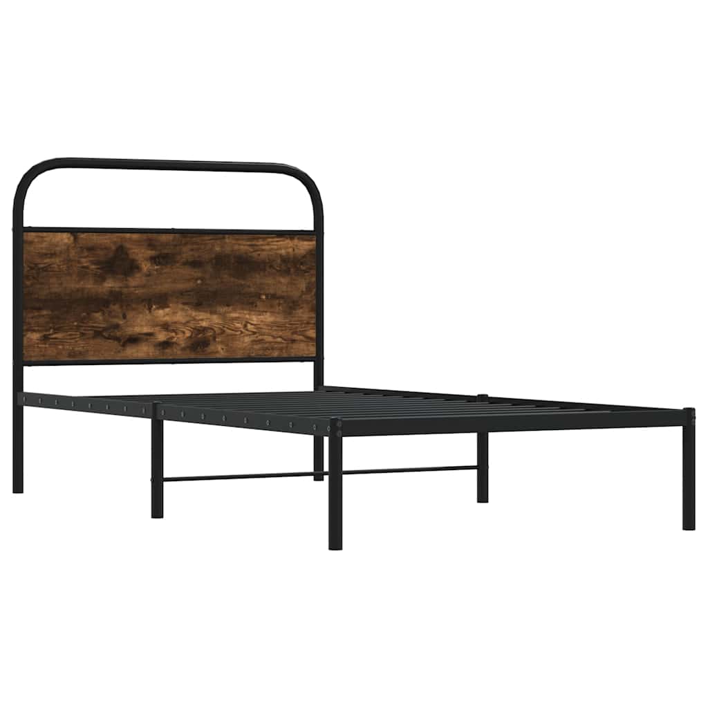 Rám Postele Bez Matrace 90X190 Cm Kouřový Dub Kompozitní Dřevo
