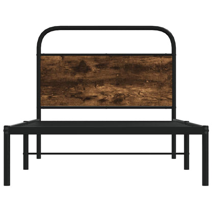 Rám Postele Bez Matrace 107X203 Cm Kouřový Dub Kompozitní Dřevo