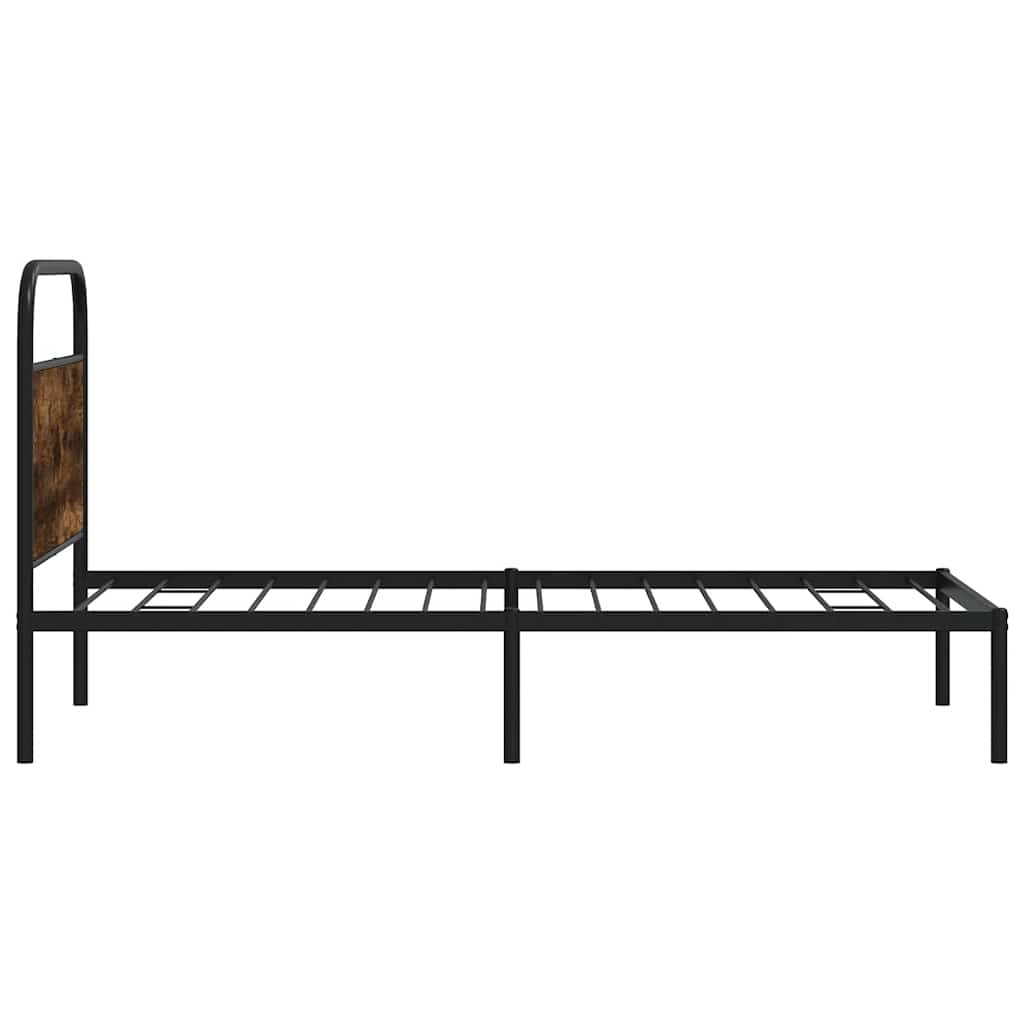 Rám Postele Bez Matrace 107X203 Cm Kouřový Dub Kompozitní Dřevo