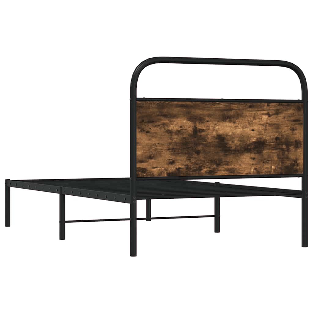 Rám Postele Bez Matrace 107X203 Cm Kouřový Dub Kompozitní Dřevo