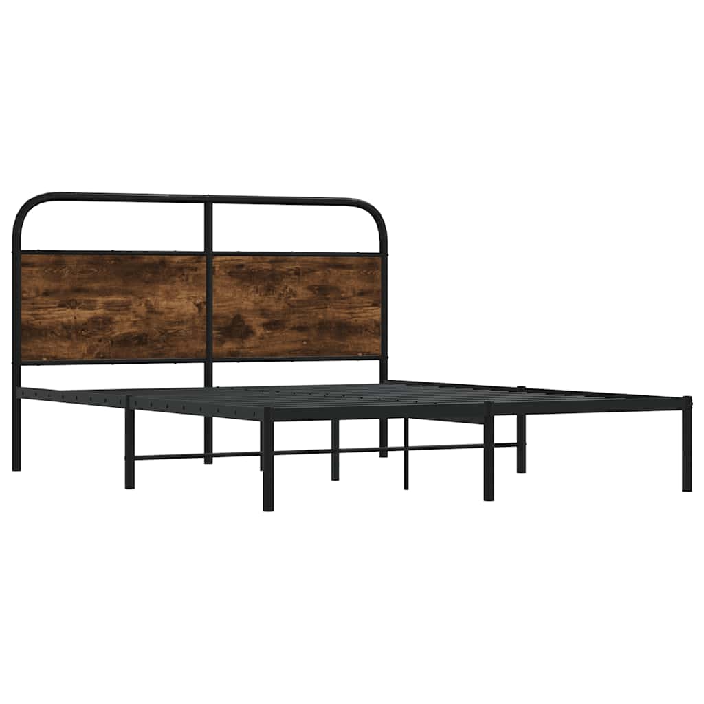 Rám Postele Bez Matrace 120X190 Cm Kouřový Dub Kompozitní Dřevo