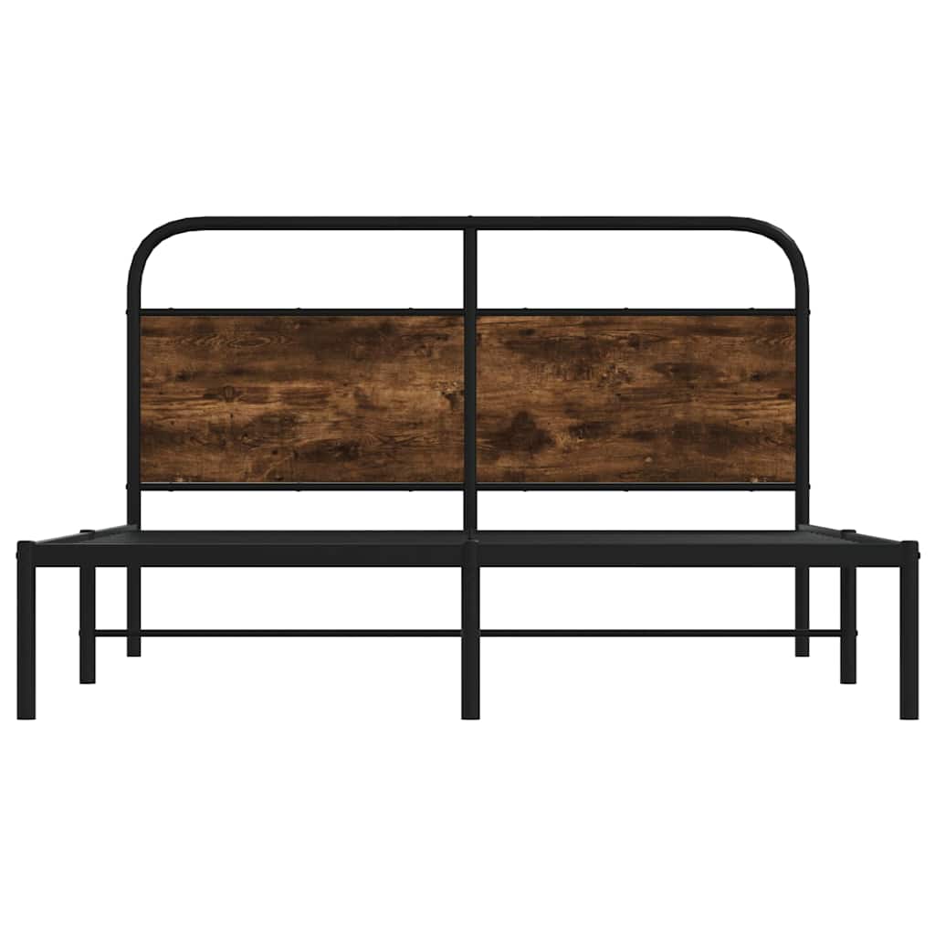 Rám Postele Bez Matrace 120X190 Cm Kouřový Dub Kompozitní Dřevo