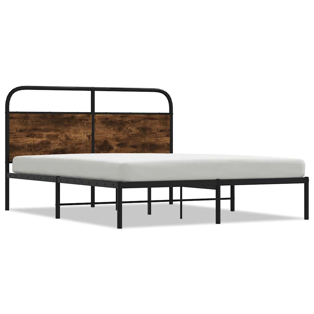 Rám Postele Bez Matrace 120X200 Cm Kouřový Dub Kompozitní Dřevo