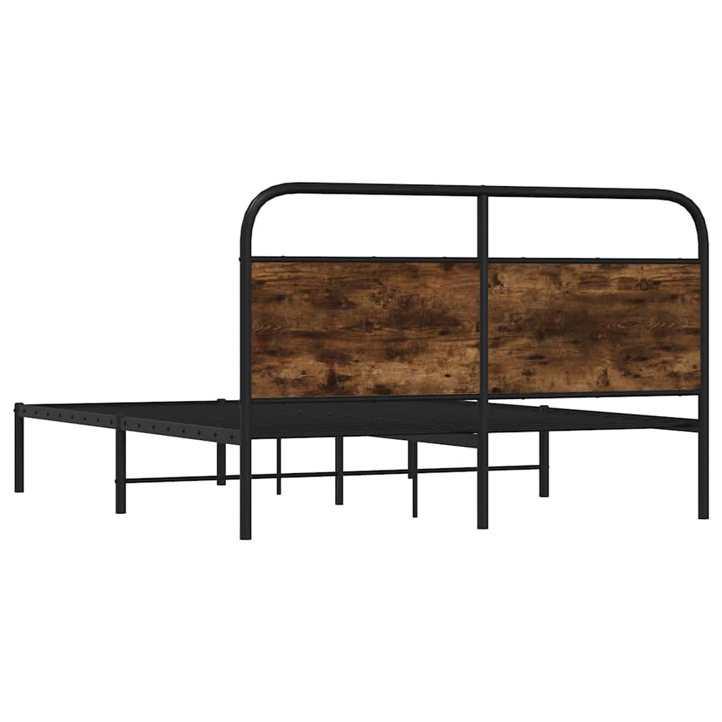 Rám Postele Bez Matrace 120X200 Cm Kouřový Dub Kompozitní Dřevo