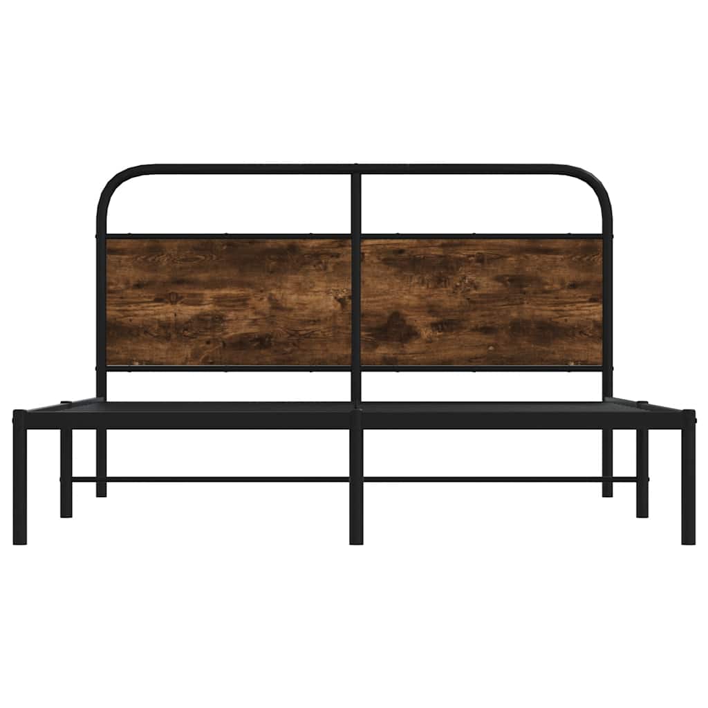 Rám Postele Bez Matrace 135X190 Cm Kouřový Dub Kompozitní Dřevo