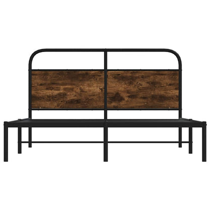 Rám Postele Bez Matrace 135X190 Cm Kouřový Dub Kompozitní Dřevo