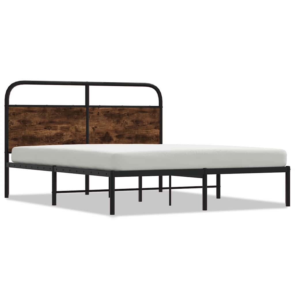 Rám Postele Bez Matrace 150X200 Cm Kouřový Dub Kompozitní Dřevo