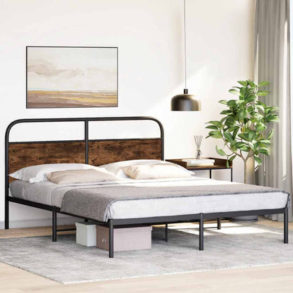 Rám Postele Bez Matrace 150X200 Cm Kouřový Dub Kompozitní Dřevo