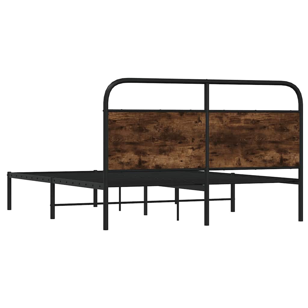 Rám Postele Bez Matrace 150X200 Cm Kouřový Dub Kompozitní Dřevo
