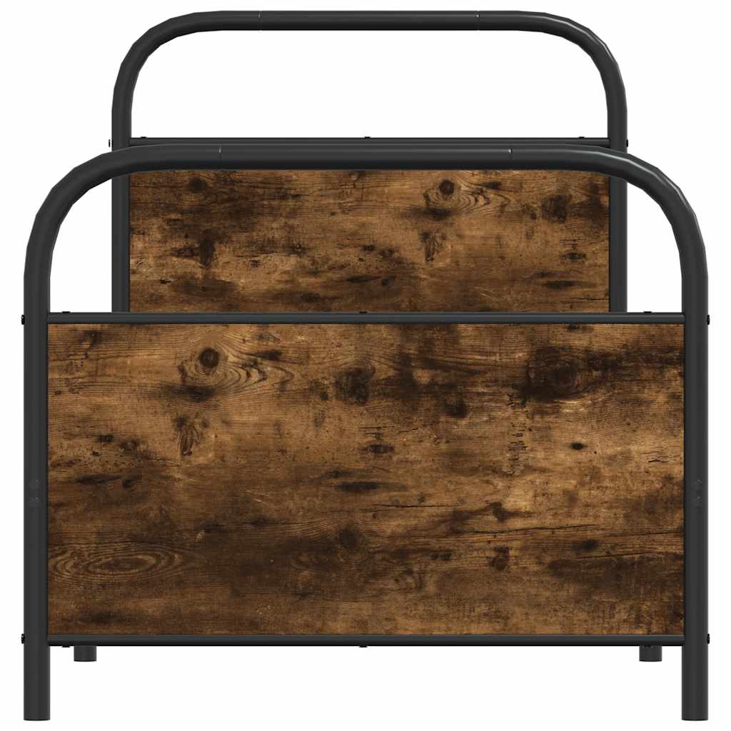 Rám Postele Bez Matrace 75X190 Cm Kouřový Dub Kompozitní Dřevo