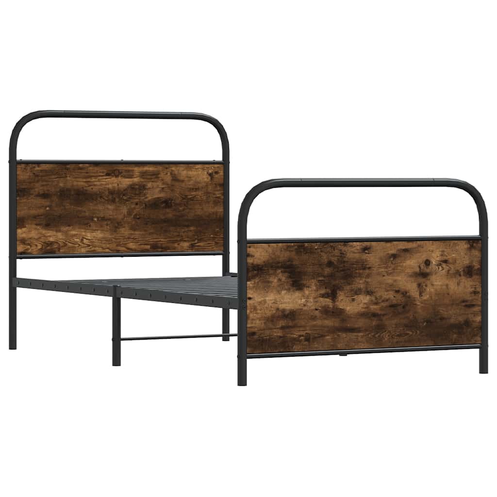 Rám Postele Bez Matrace 90X190 Cm Kouřový Dub Kompozitní Dřevo