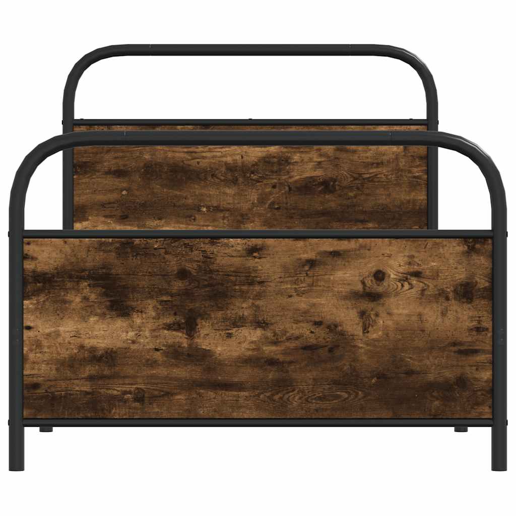 Rám Postele Bez Matrace 90X190 Cm Kouřový Dub Kompozitní Dřevo
