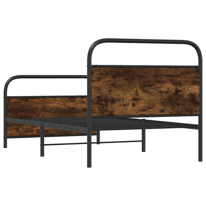 Rám Postele Bez Matrace 90X190 Cm Kouřový Dub Kompozitní Dřevo