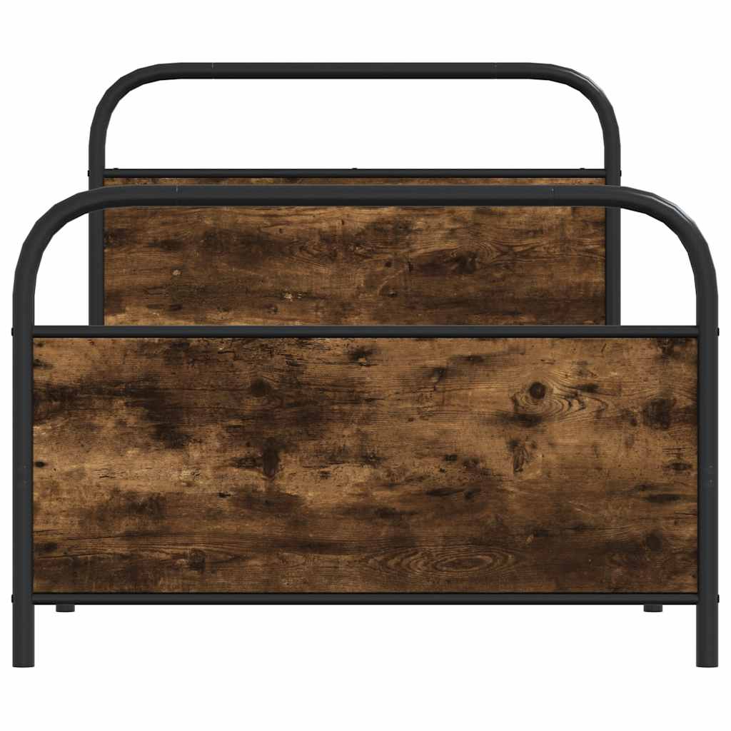 Rám Postele Bez Matrace 90X200 Cm Kouřový Dub Kompozitní Dřevo