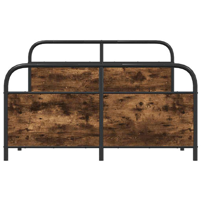Rám Postele Bez Matrace 120X190 Cm Kouřový Dub Kompozitní Dřevo