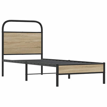 Rám Postele Bez Matrace 80X200 Cm Kouřový Dub Kompozitní Dřevo