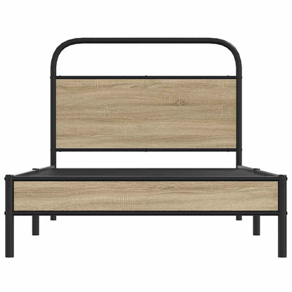 Rám Postele Bez Matrace 90X200 Cm Kouřový Dub Kompozitní Dřevo