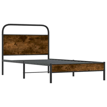 Rám Postele Bez Matrace 100X190 Cm Kouřový Dub Kompozitní Dřevo