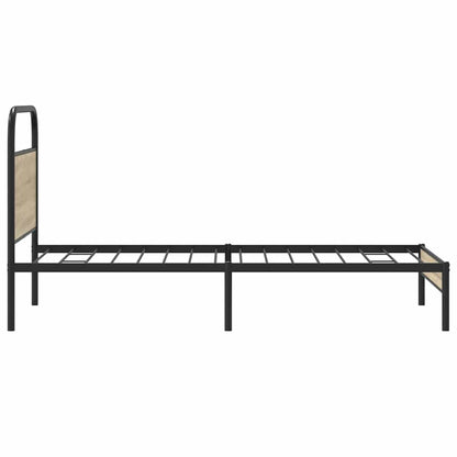 Rám Postele Bez Matrace 100X190 Cm Kouřový Dub Kompozitní Dřevo