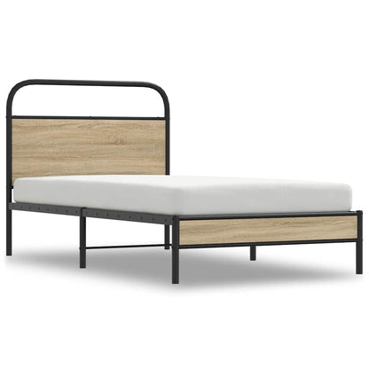 Rám Postele Bez Matrace 107X203 Cm Kouřový Dub Kompozitní Dřevo