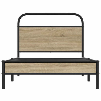 Rám Postele Bez Matrace 107X203 Cm Kouřový Dub Kompozitní Dřevo