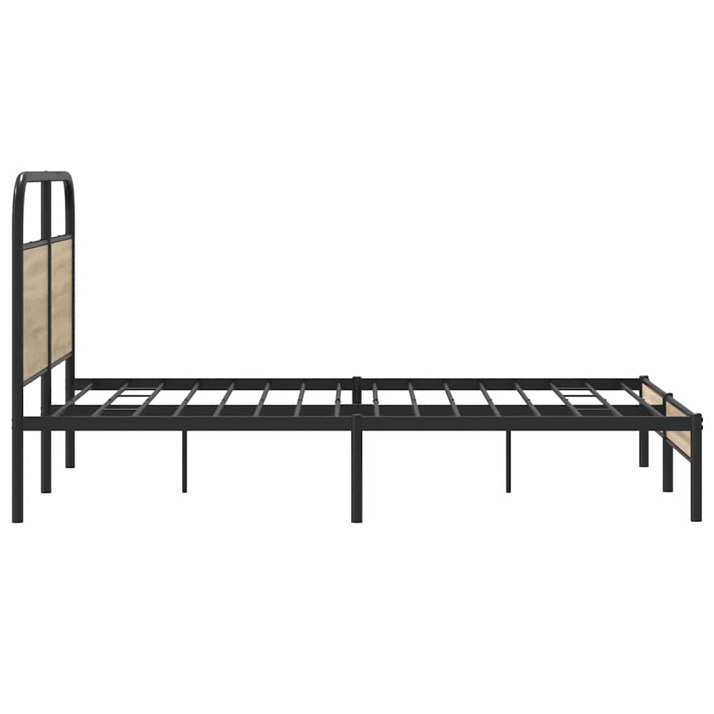 Rám Postele Bez Matrace 120X200 Cm Kouřový Dub Kompozitní Dřevo