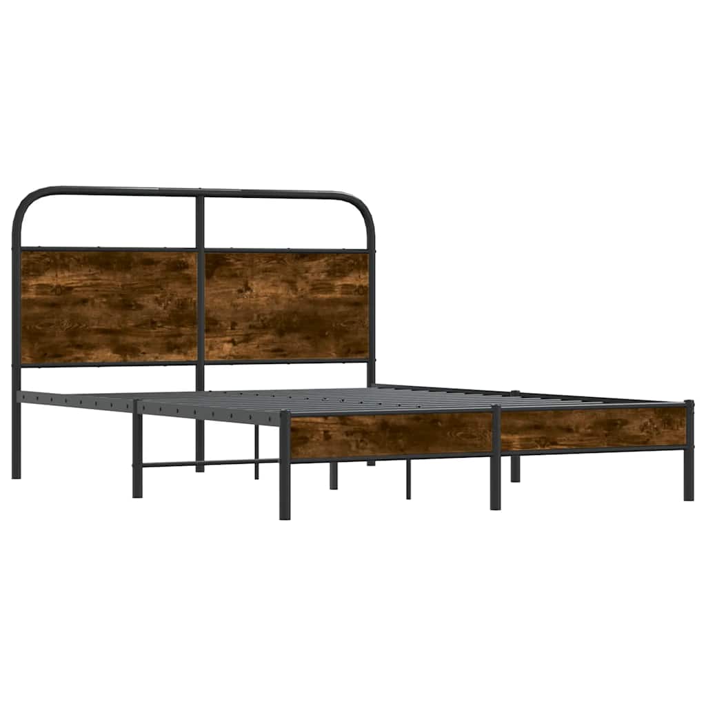 Rám Postele Bez Matrace 140X190 Cm Kouřový Dub Kompozitní Dřevo
