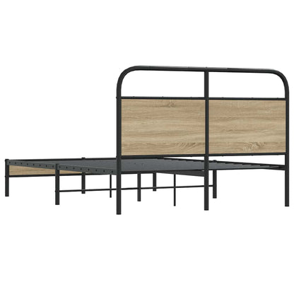 Rám Postele Bez Matrace 140X190 Cm Kouřový Dub Kompozitní Dřevo