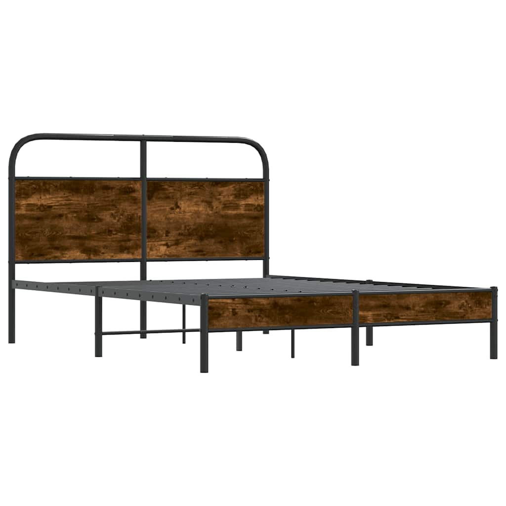 Rám Postele Bez Matrace 140X200 Cm Kouřový Dub Kompozitní Dřevo