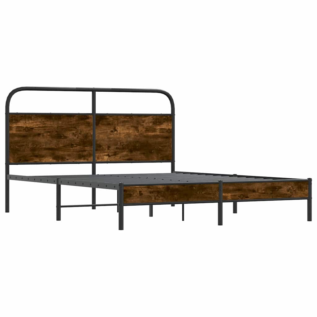 Rám Postele Bez Matrace 150X200 Cm Kouřový Dub Kompozitní Dřevo