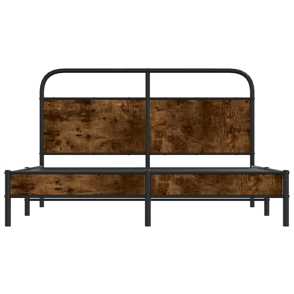 Rám Postele Bez Matrace 160X200 Cm Kouřový Dub Kompozitní Dřevo