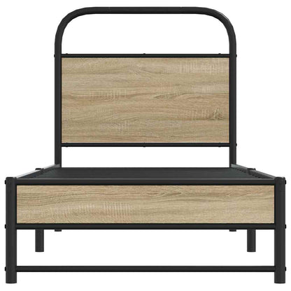 Rám Postele Bez Matrace 75X190 Cm Kouřový Dub Kompozitní Dřevo