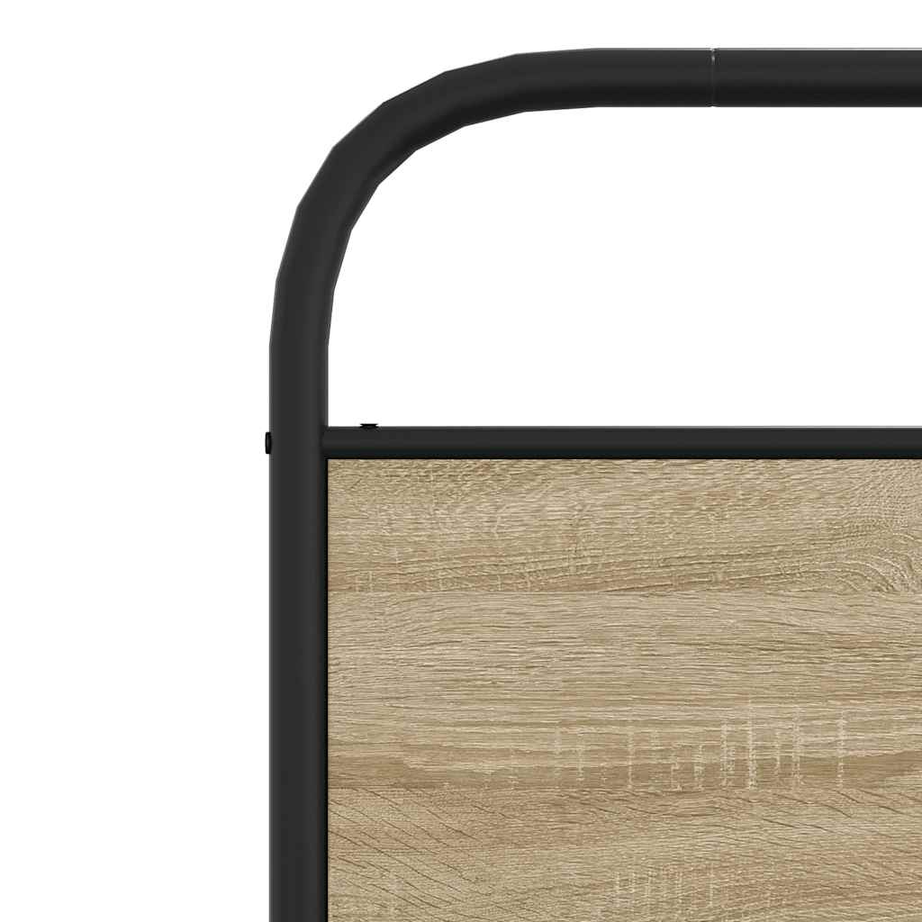Rám Postele Bez Matrace 75X190 Cm Kouřový Dub Kompozitní Dřevo