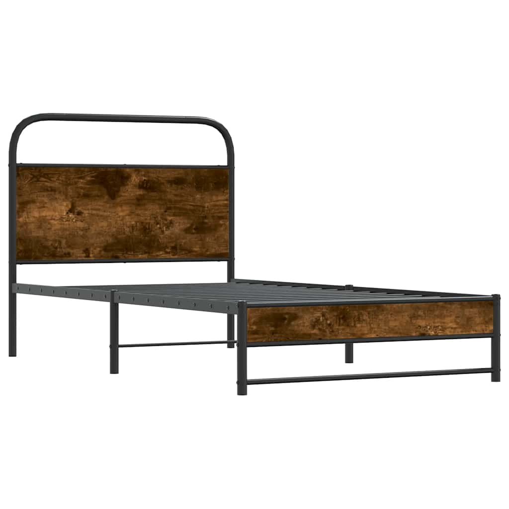 Rám Postele Bez Matrace 90X190 Cm Kouřový Dub Kompozitní Dřevo