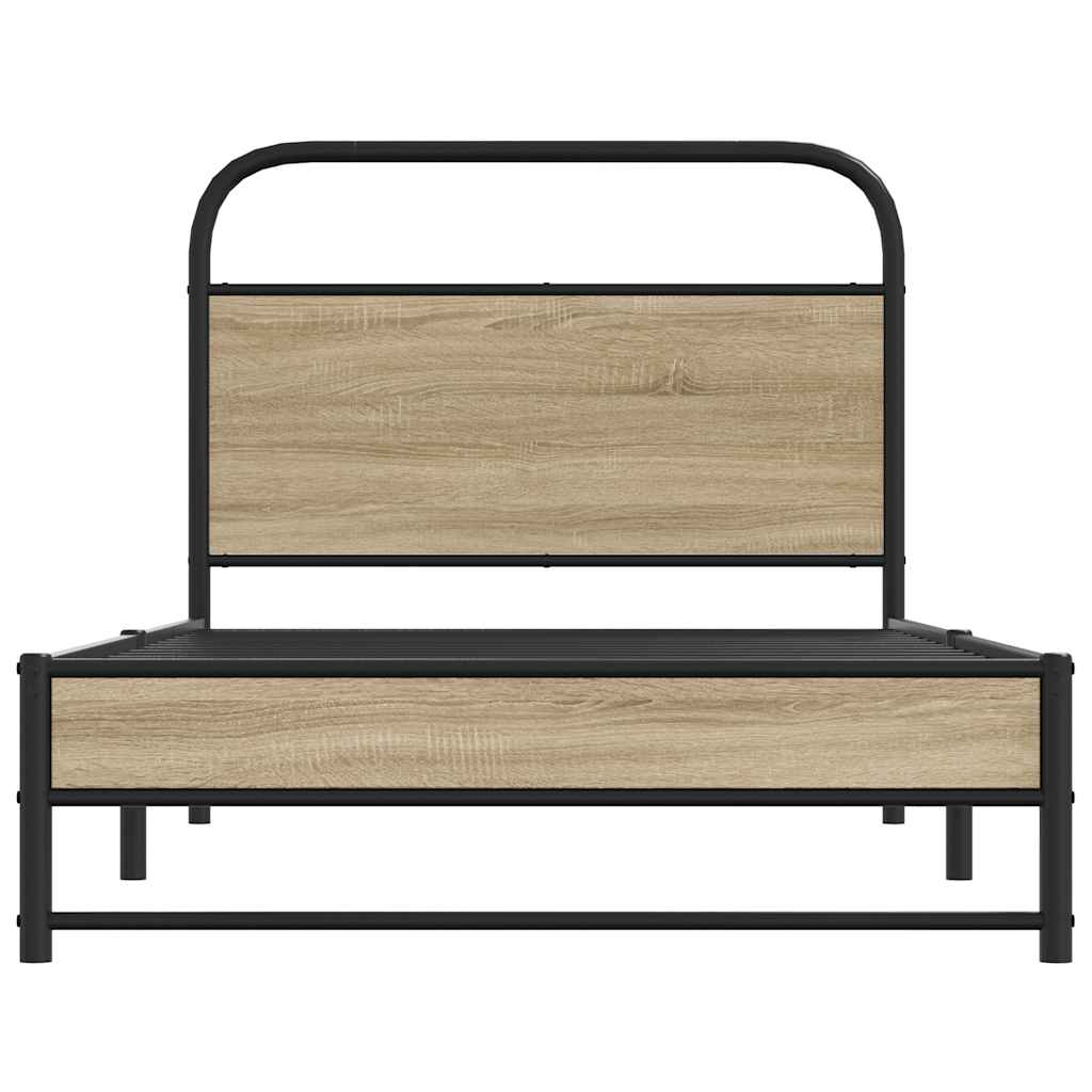 Rám Postele Bez Matrace 90X190 Cm Kouřový Dub Kompozitní Dřevo