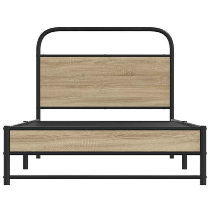 Rám Postele Bez Matrace 90X190 Cm Kouřový Dub Kompozitní Dřevo