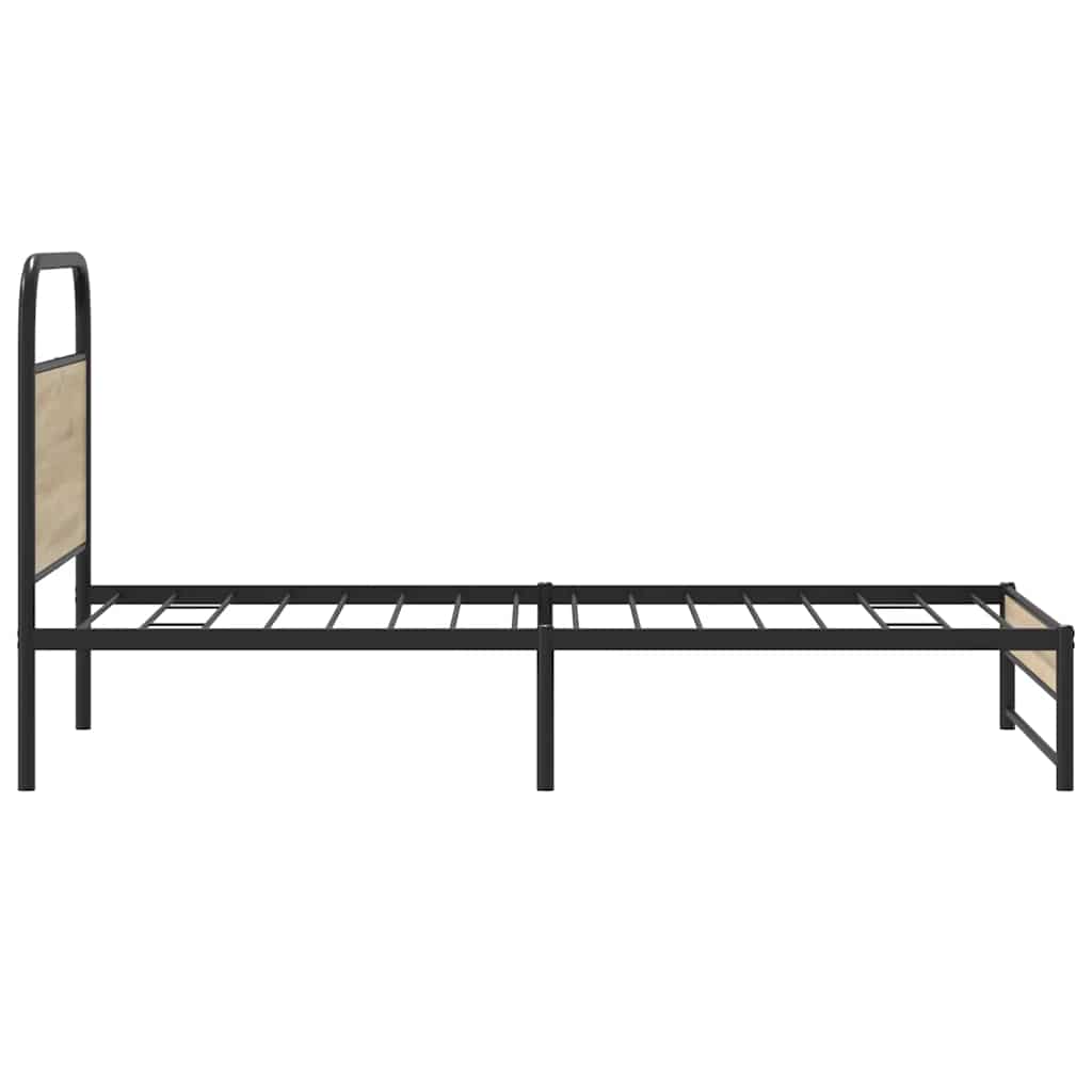 Rám Postele Bez Matrace 100X190 Cm Kouřový Dub Kompozitní Dřevo