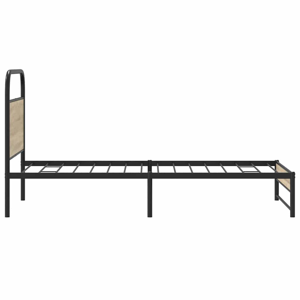 Rám Postele Bez Matrace 107X203 Cm Kouřový Dub Kompozitní Dřevo