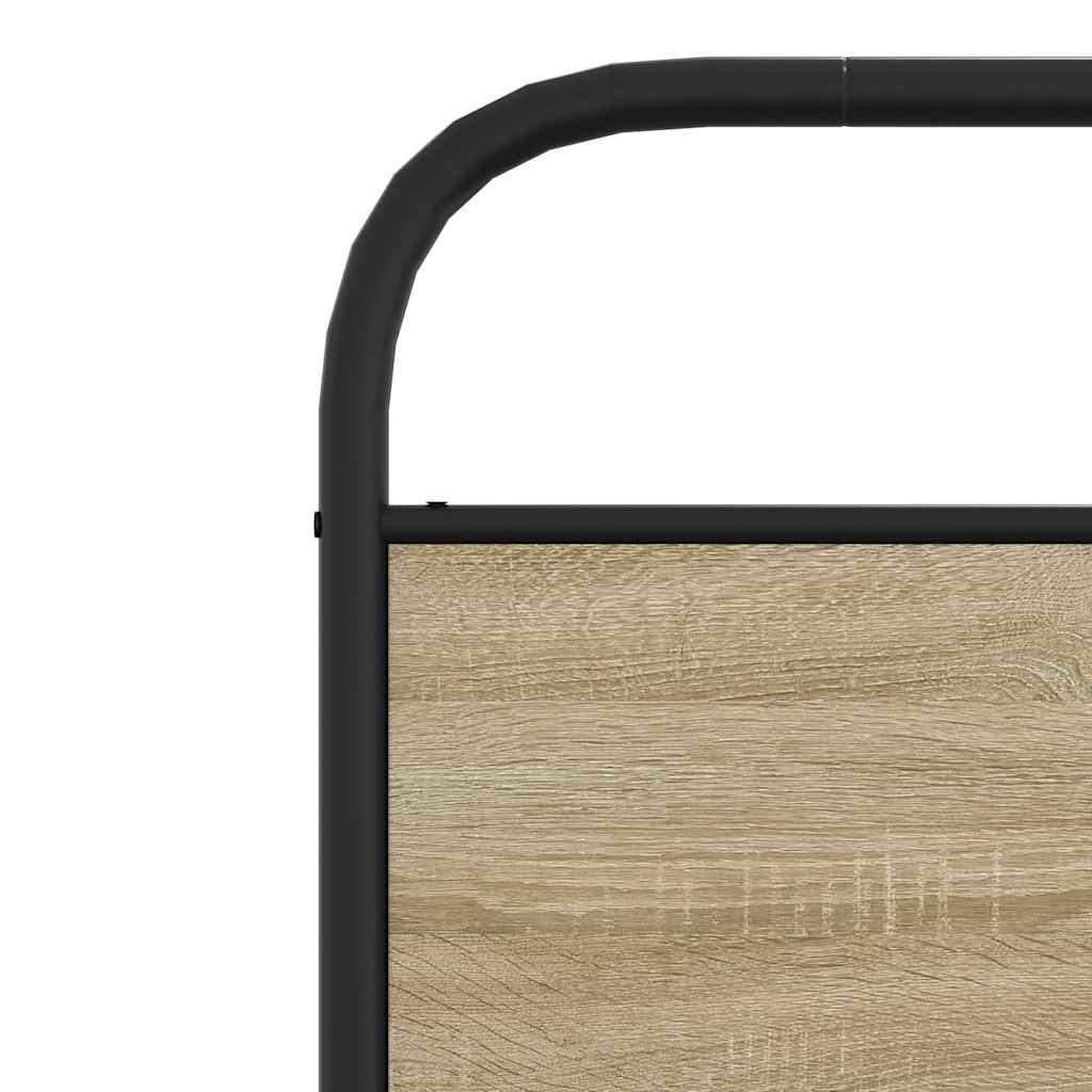 Rám Postele Bez Matrace 107X203 Cm Kouřový Dub Kompozitní Dřevo