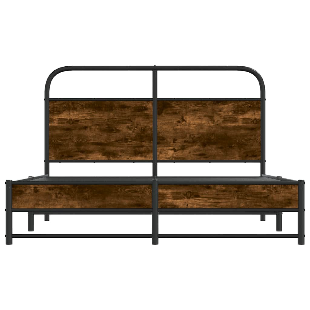 Rám Postele Bez Matrace 120X200 Cm Kouřový Dub Kompozitní Dřevo