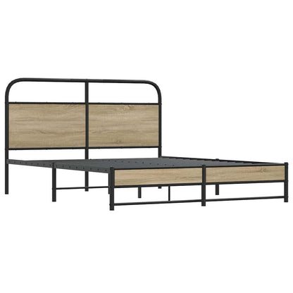 Rám Postele Bez Matrace 150X200 Cm Kouřový Dub Kompozitní Dřevo