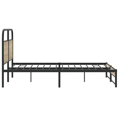Rám Postele Bez Matrace 150X200 Cm Kouřový Dub Kompozitní Dřevo
