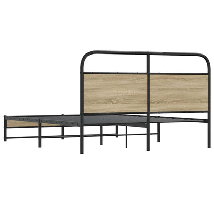 Rám Postele Bez Matrace 150X200 Cm Kouřový Dub Kompozitní Dřevo
