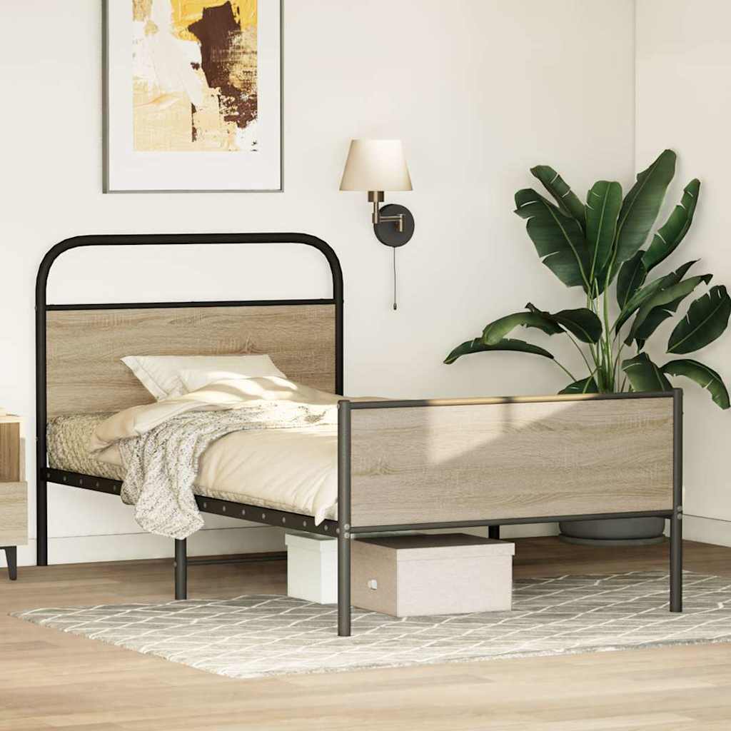 Rám Postele Bez Matrace 100X200 Cm Dub Sonoma Kompozitní Dřevo