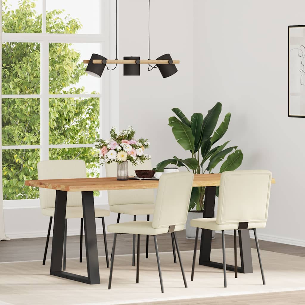 Jídelní Židle 4 Ks Krémové Samet