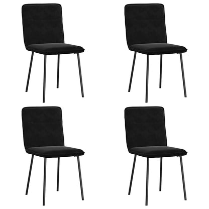 Jídelní Židle 4 Ks Černé Samet