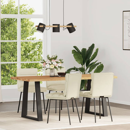 Jídelní Židle 6 Ks Krémové Samet