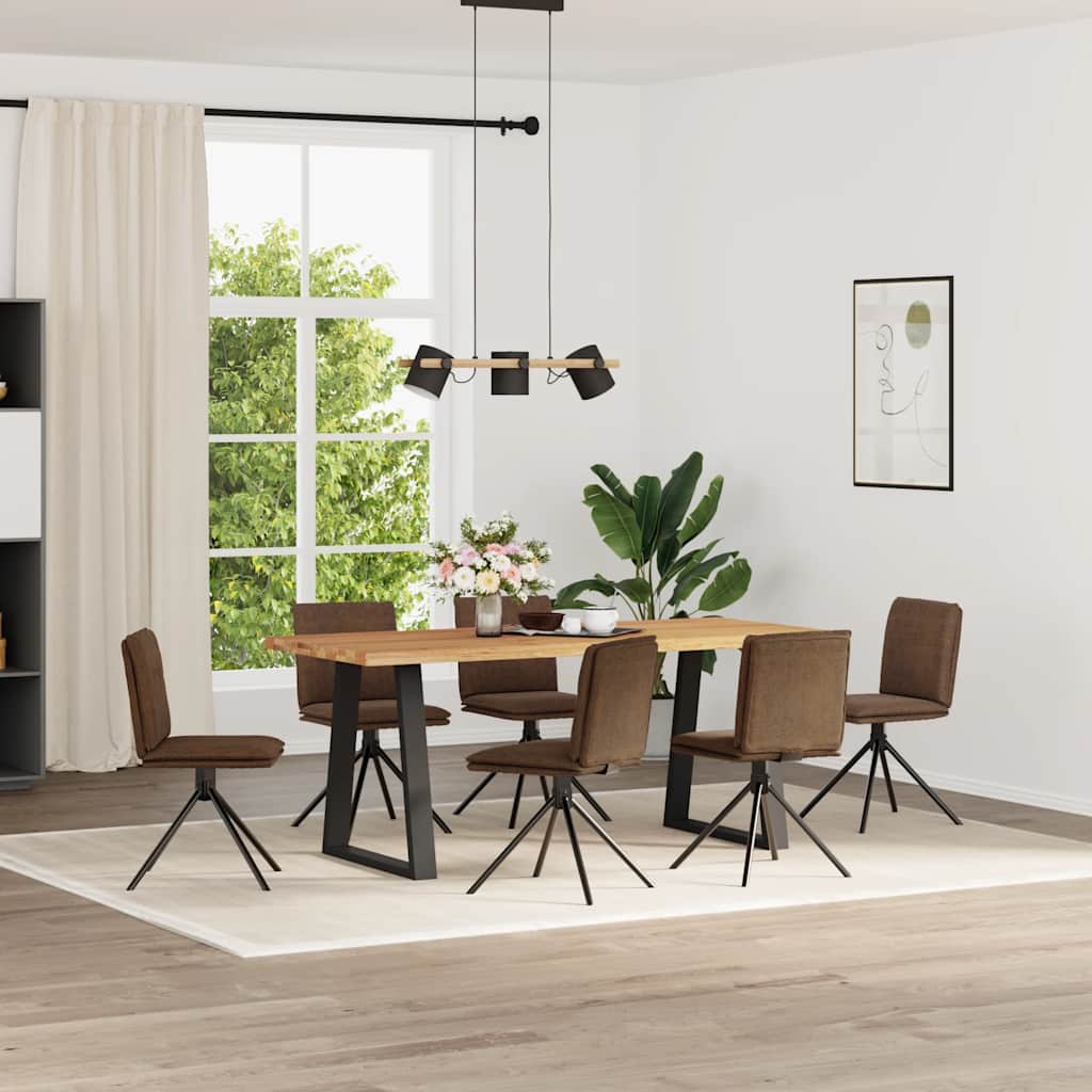 Jídelní Židle 4 Ks Hnědé Umělá Semišová Kůže