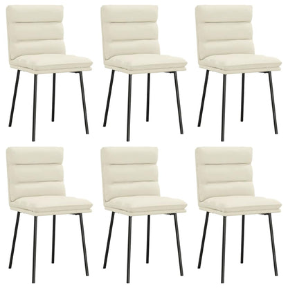 Jídelní Židle 6 Ks Krémové Samet