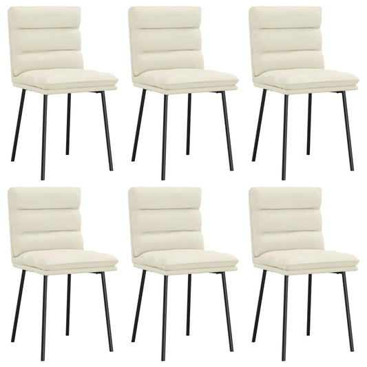 Jídelní Židle 6 Ks Krémové Samet